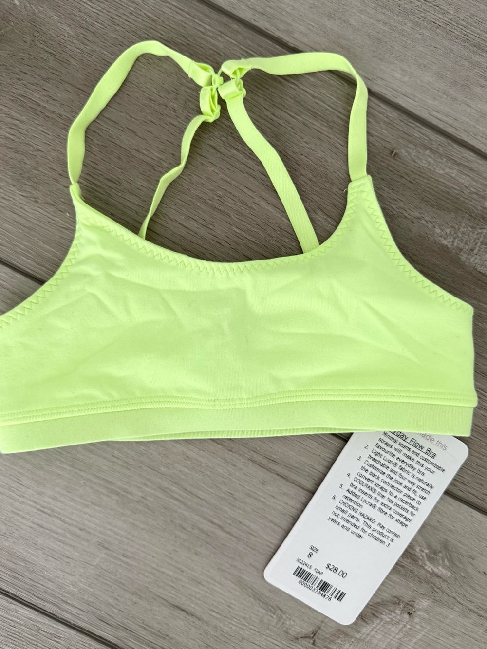 Ivivva Vintage Rare Find Neon Yellow Strappy Sports Bralette - size 6 Girl’s